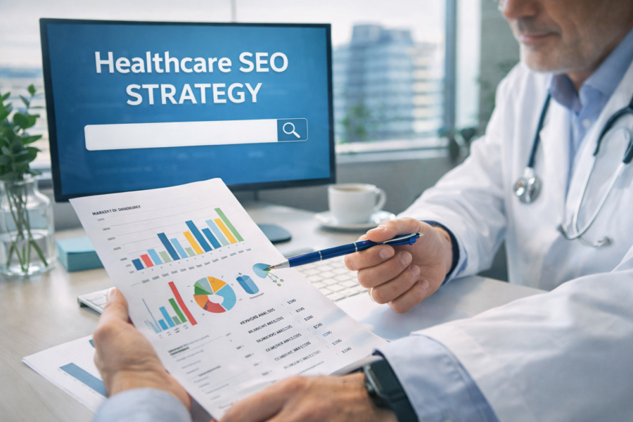 Healthcare SEO strategy concept in action